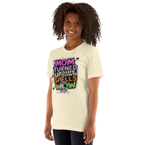 Mom Turned Upside Down Spells WOW Christian Bible Verse T-Shirt